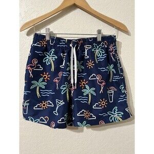 Men's Chubbies Neon Lights Swim trunks Flamingos Palm Trees Medium